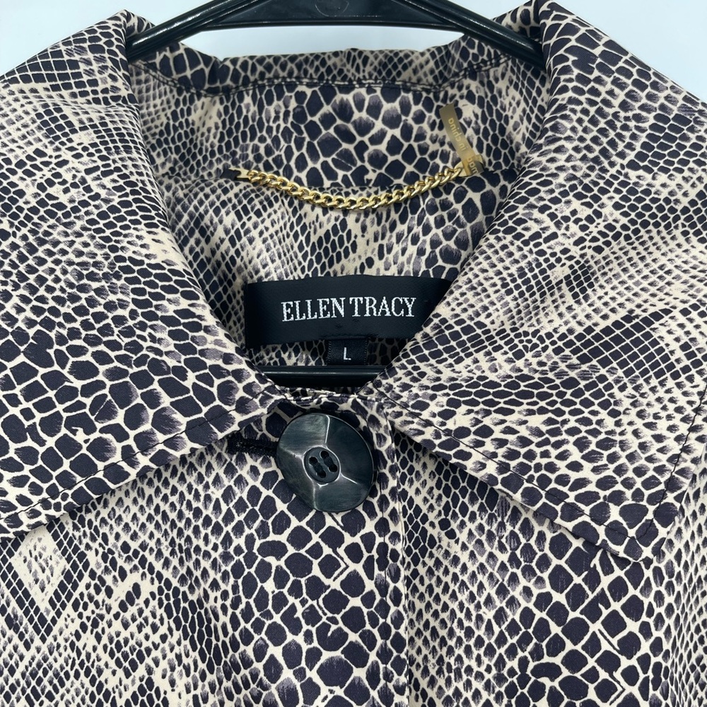 Ellen Tracy Beige Black Snakeskin Python Print Ja… - image 8